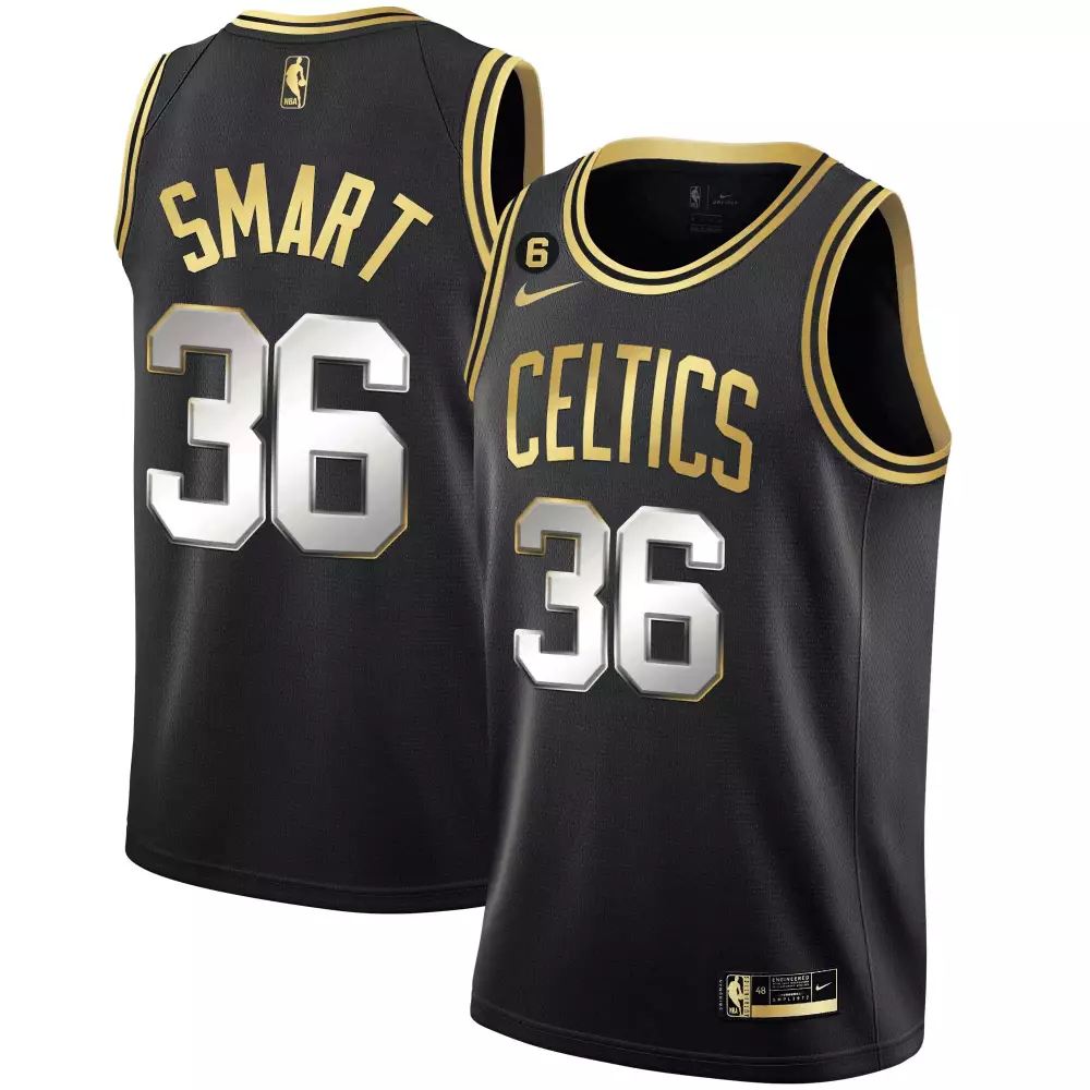Marcus Smart Black Limited Edition Jersey | Boston Celtics Bill Russell Patch | Stitched Fan Gear for Men, Women & Youth