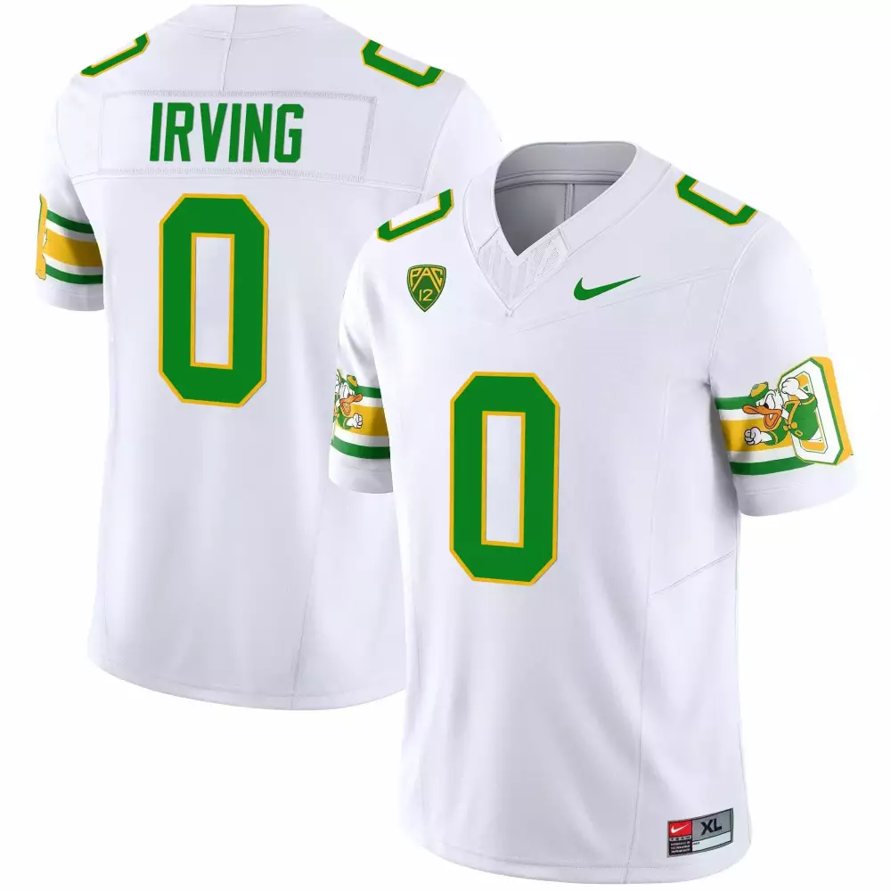 Markeise Irving Oregon Ducks 1984 Throwback Jersey | Stitched White | Replica Fan Gear | For Men, Women & Youth