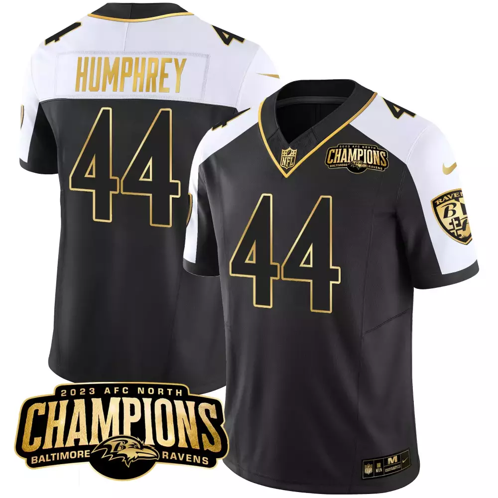 Marlon Humphrey Baltimore Ravens 2023 AFC North Champions Gold Vapor Jersey | Stitched Men's Fan Gear for Game Day | For Men, Women & Youth