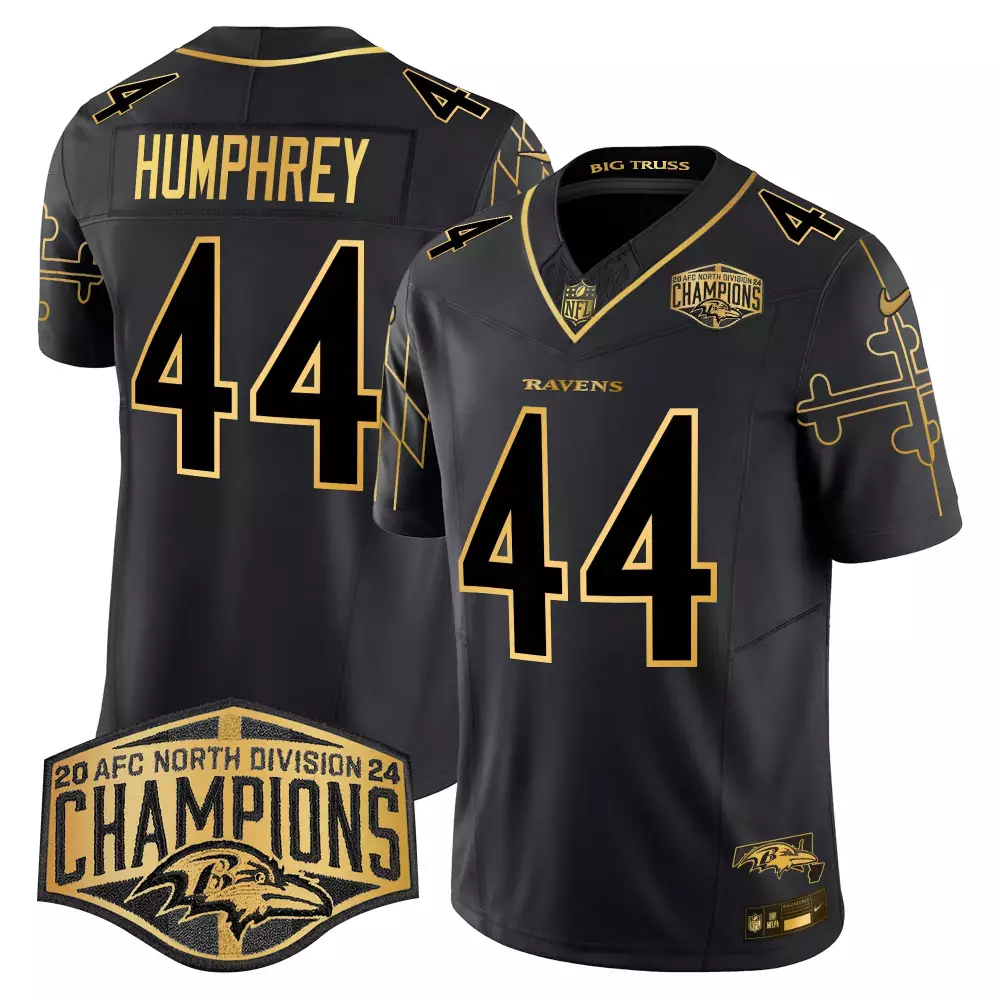 Marlon Humphrey Baltimore Ravens Black Gold Jersey | Gold Vapor | Stitched Fan Gear for Women | For Men, Women & Youth