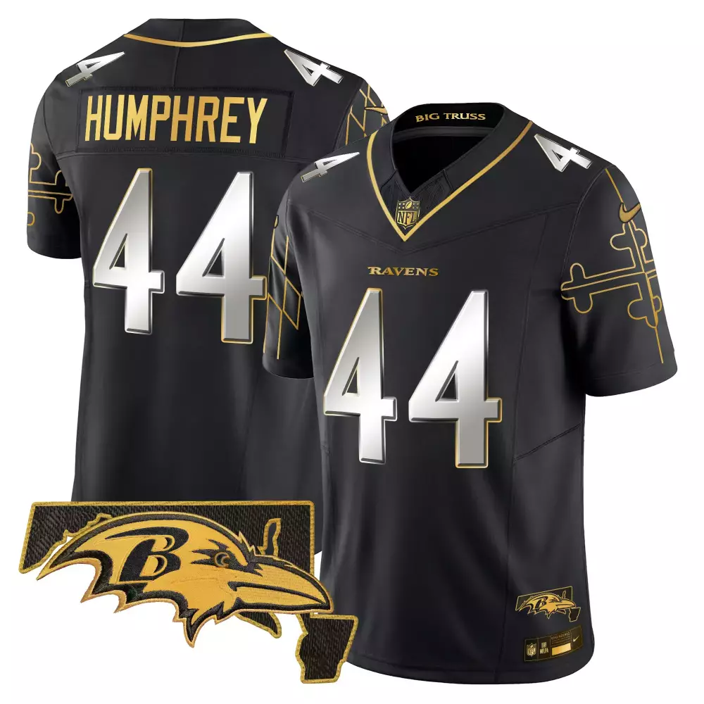 Marlon Humphrey Baltimore Ravens Maryland Flag Map Jersey | Black Limited Edition Gold Vapor Style | For Men, Women & Youth