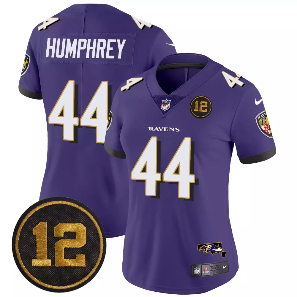 Marlon Humphrey Baltimore Ravens Women's Jacoby Jones Patch Vapor Limited Jersey | Stitched Design | Fan Gear for Women & Youth