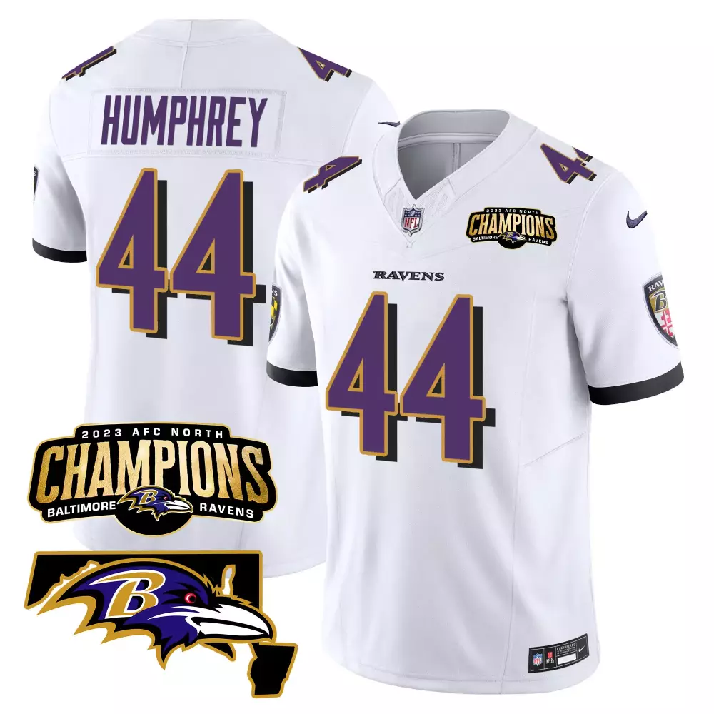 Marlon Humphrey Baltimore Ravens 2023 AFC North Champions Maryland Patch Vapor Jersey | Stitched Design | Fan Gear for Men, Women & Youth