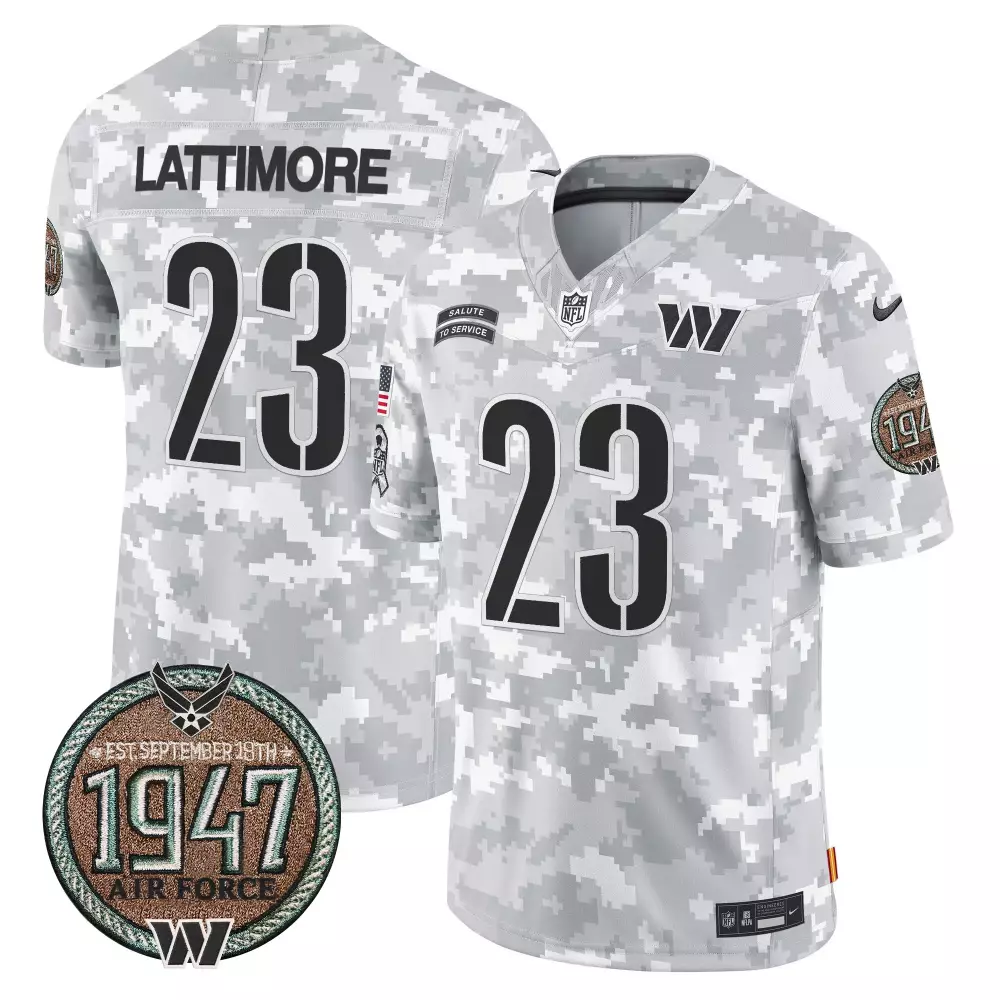 Marshon Lattimore Air Force Men's Washington Commanders 2024 Salute to Service Jersey | Limited Edition | Fan Gear for Men, Women & Youth