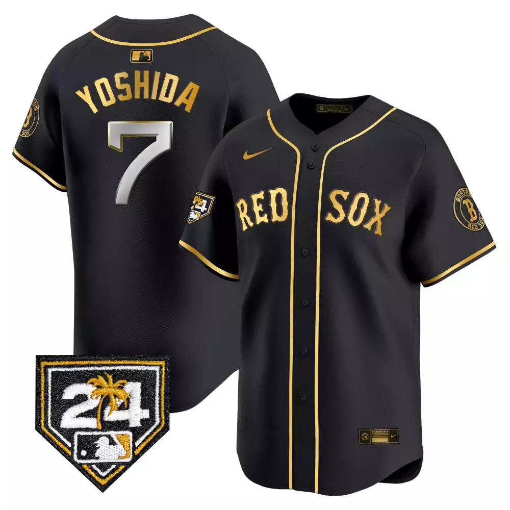 Masataka Yoshida Black Gold 2024 Spring Training Jersey | Boston Red Sox | Limited Edition Fan Gear | For Men, Women & Youth