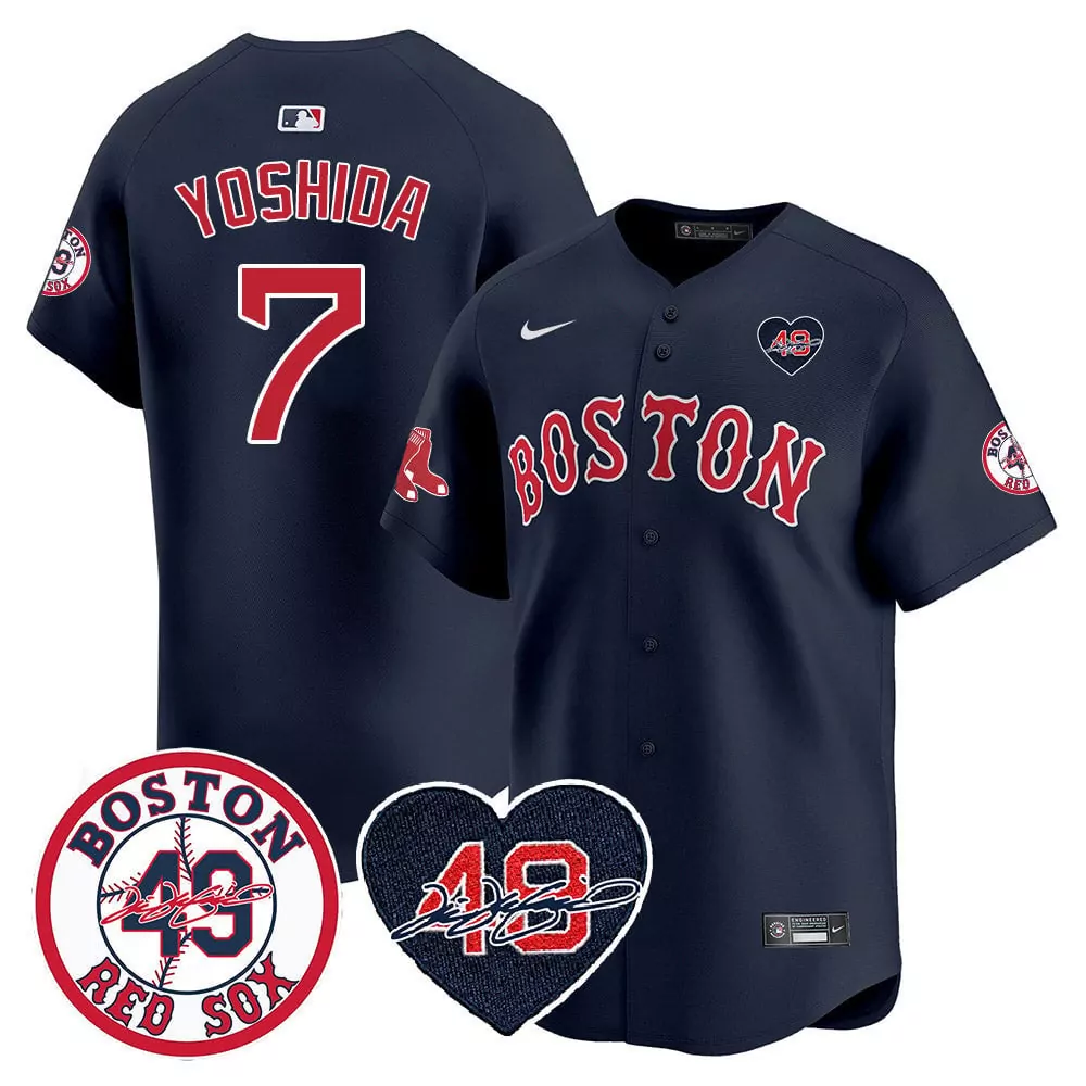 Masataka Yoshida Boston Red Sox Men's Navy Jersey | Tim Wakefield Memorial Patch Vapor Premier Limited | Game Day Fan Gear | For Men, Women & Youth