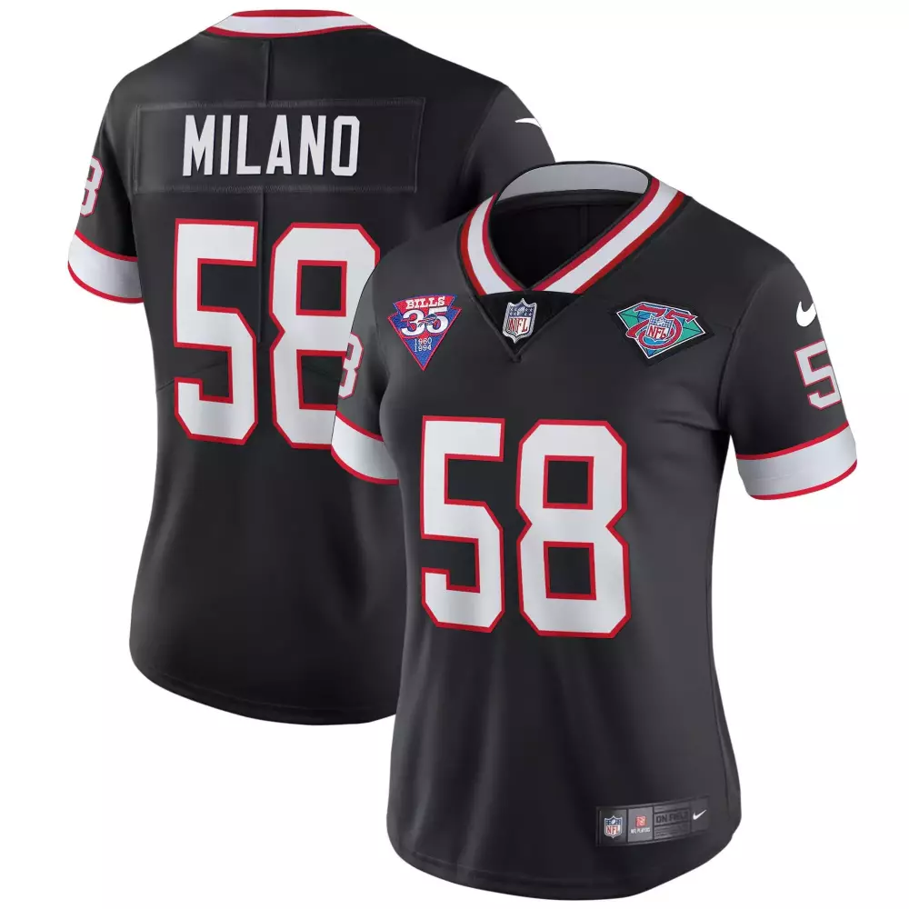Milano Buffalo Bills Black Women's Throwback Jersey | 1994 Vapor Edition for All