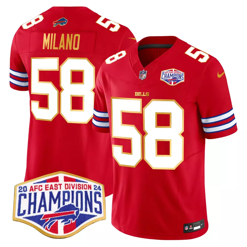Milano Buffalo Bills 2024 AFC East Division Champions Jersey | Red Vapor Limited Edition | All Stitched Fan Gear for Men, Women & Youth