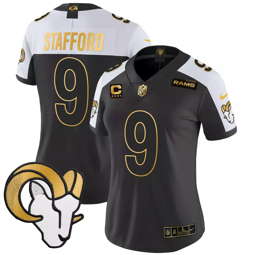 Matthew Stafford Women's 2024 Gold Vapor Limited Jersey | All Stitched Style | For Women & Youth