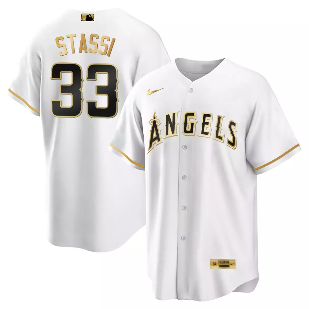 Stassi Los Angeles Angels Black Gold Limited Jersey | Stitched Fan Gear | Perfect for Men, Women & Youth