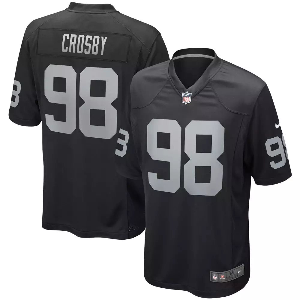 Maxx Crosby Youth Las Vegas Raiders Game Black Jersey | Stitched Fan Gear | For Men, Women & Youth