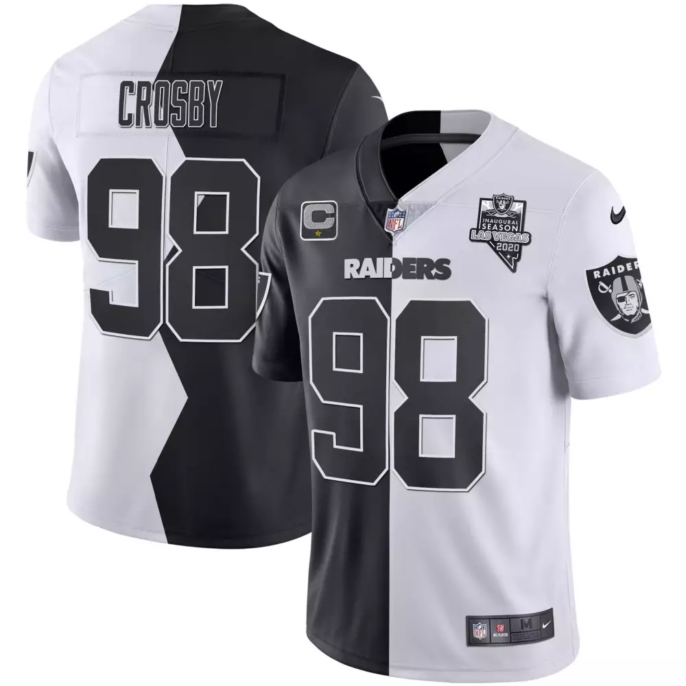 Maxx Crosby Zigzag Split Men's Las Vegas Raiders Inaugural Season Jersey | Stitched Fan Gear | For Men, Women & Youth