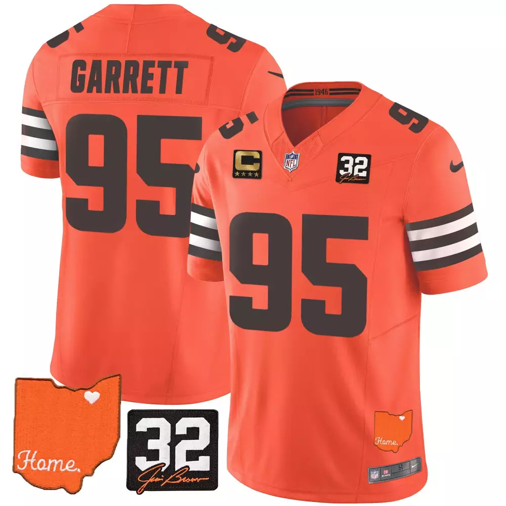 Myles Garrett Cleveland Browns 32 Orange Jersey | Stitched Fan Gear | For Men, Women & Youth