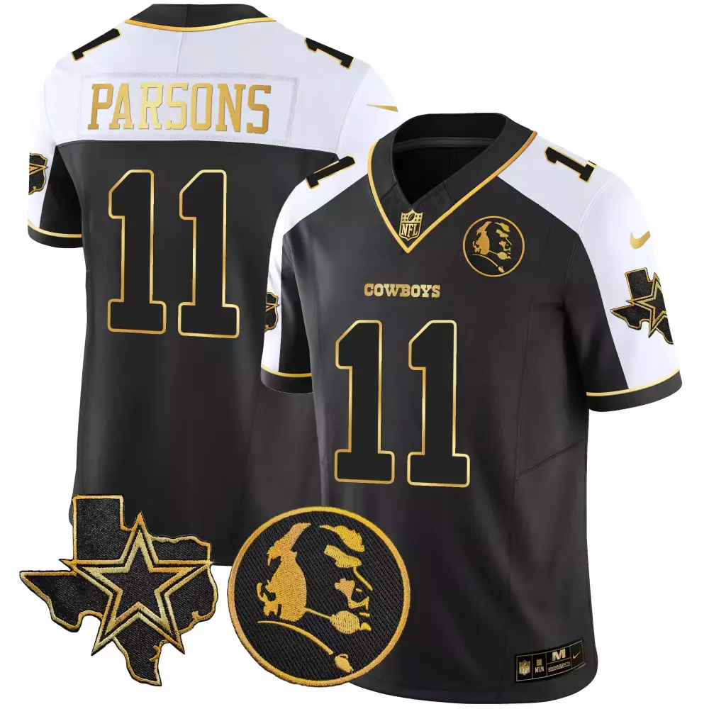 Micah Parsons Alternate Black Dallas Cowboys Jersey | Gold Vapor Style with John Madden Patch | For Men, Women & Youth
