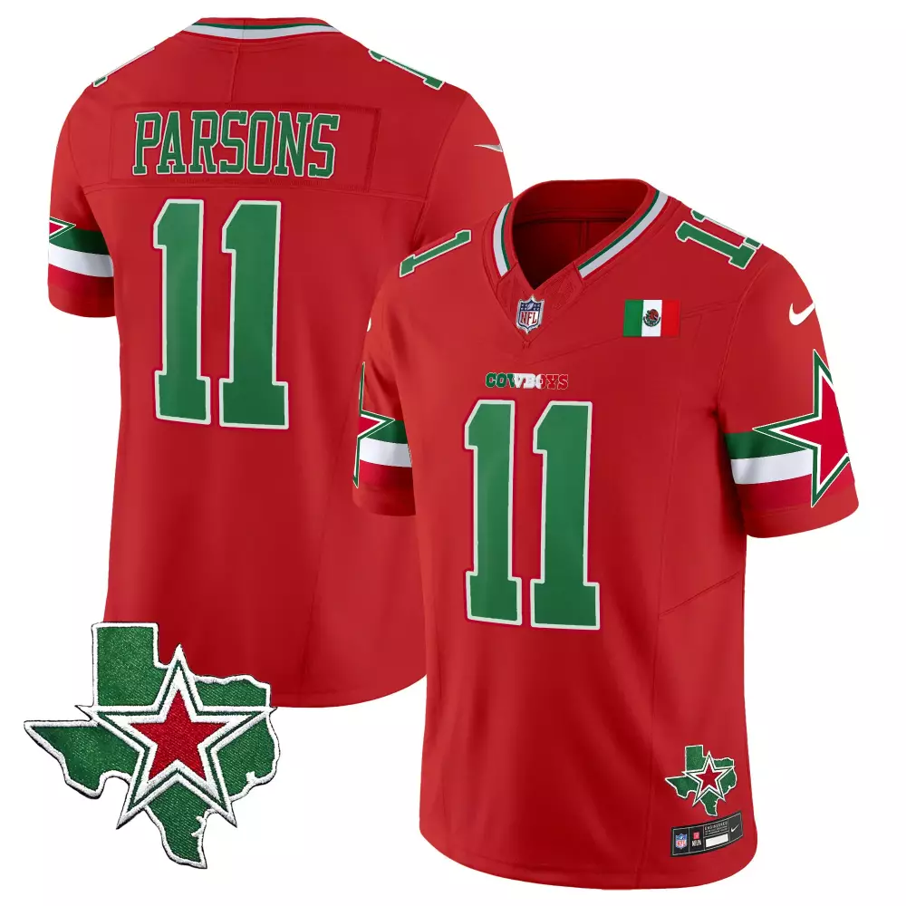 Micah Parsons Dallas Cowboys Red Vapor Jersey | Limited Edition Mexico Style | Fan Gear for Men, Women & Youth
