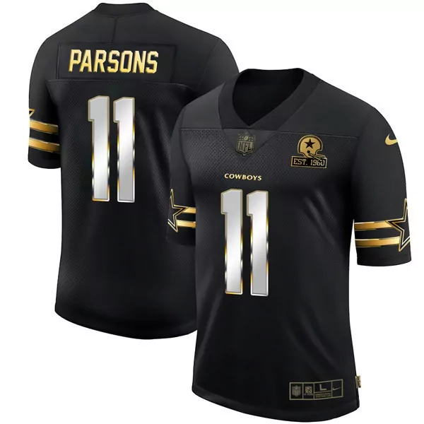 Micah Parsons Dallas Cowboys Black Gold Collection Jersey | Stitched Vapor Fan Gear | For Men, Women & Youth