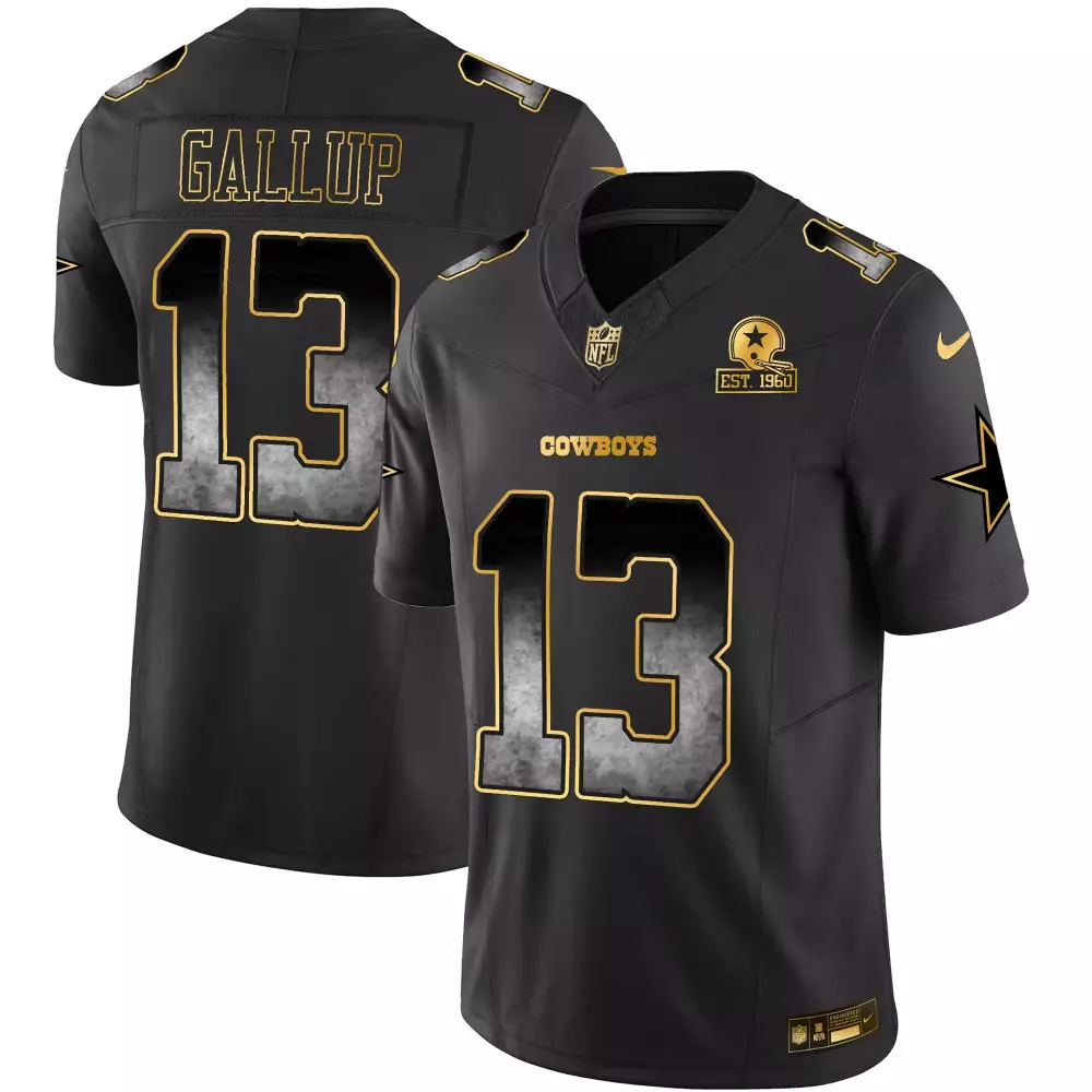 Michael Gallup Dallas Cowboys Men's Black Arch Smoke Jersey | Stitched Vapor Style | Fan Gear for Men