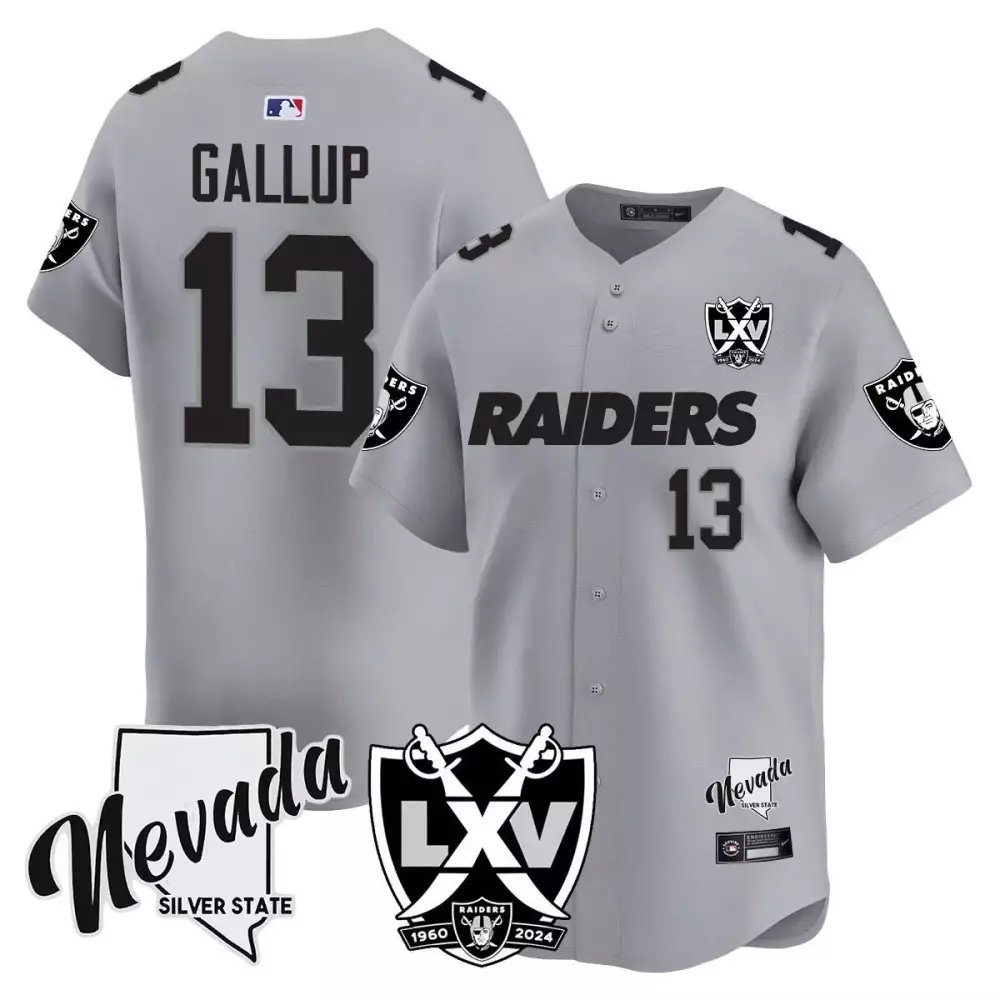 Michael Gallup Silver Men's Las Vegas Raiders 2024 Vapor Premier Jersey | Stitched Fan Gear | For Men, Women & Youth