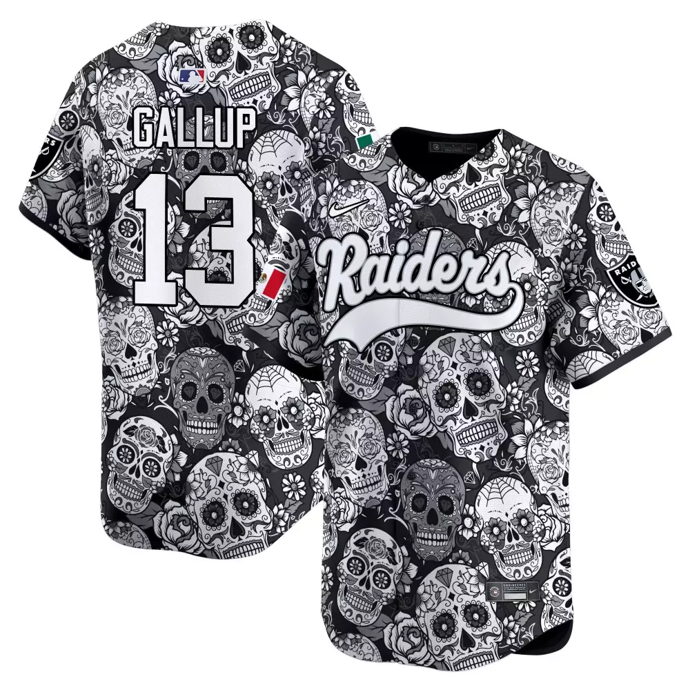 Michael Gallup Youth Las Vegas Raiders Sugar Skull Mexico Vapor Premier Jersey | Limited Edition Fan Gear | For Men, Women & Youth