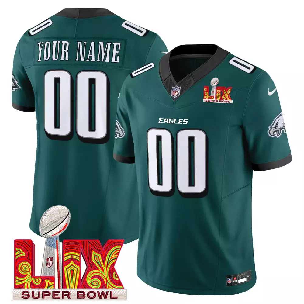 Super Bowl LIX Patch Midnight Green Philadelphia Eagles Jersey | Stitched Vapor Limited Style for Men | Fan Gear for Game Day | For Men, Women & Youth