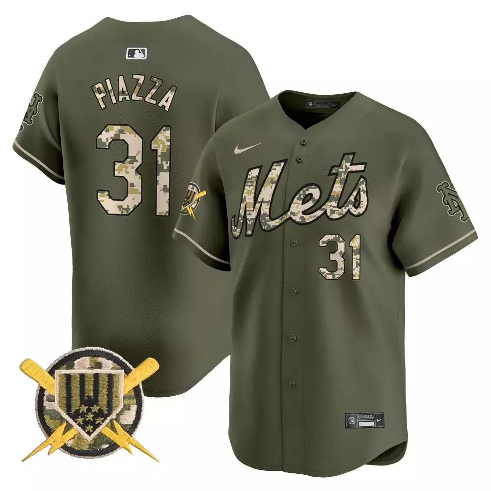 Mike Piazza New York Mets Green Armed Forces Day Vapor Premier Limited Jersey | Stitched Fan Gear | For Men, Women & Youth