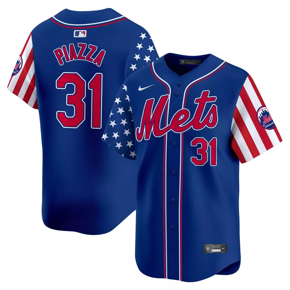 Mike Piazza New York Mets Royal Independence Day Vapor Premier Jersey | Limited Edition Stitched Fan Gear | For Men, Women & Youth