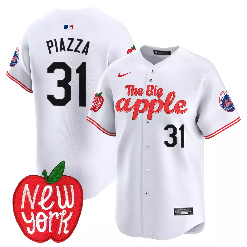Mike Piazza New York Mets The Big Apple Vapor Premier Limited Jersey | Stitched White Design | Fan Gear for Men, Women & Youth