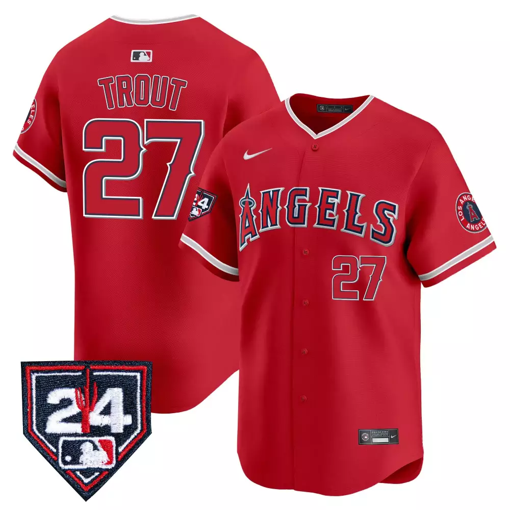 Mike Trout Los Angeles Angels 2024 Spring Training Patch Vapor Premier Limited Jersey | Red Stitched | Gift Idea for Men, Women & Youth