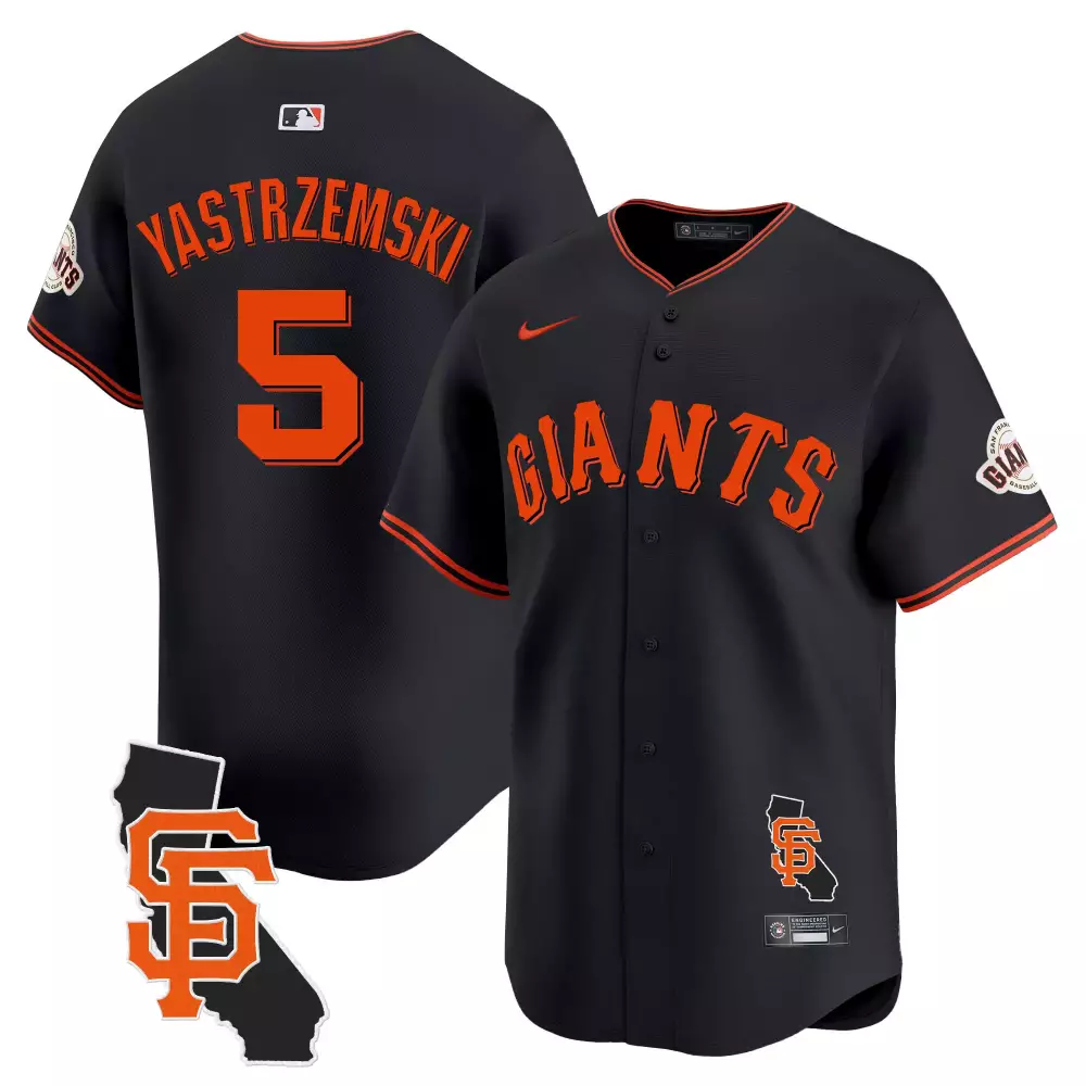 Mike Yastrzemski Black San Francisco Giants California Patch Jersey | All Stitched Vapor Premier | For Men, Women & Youth
