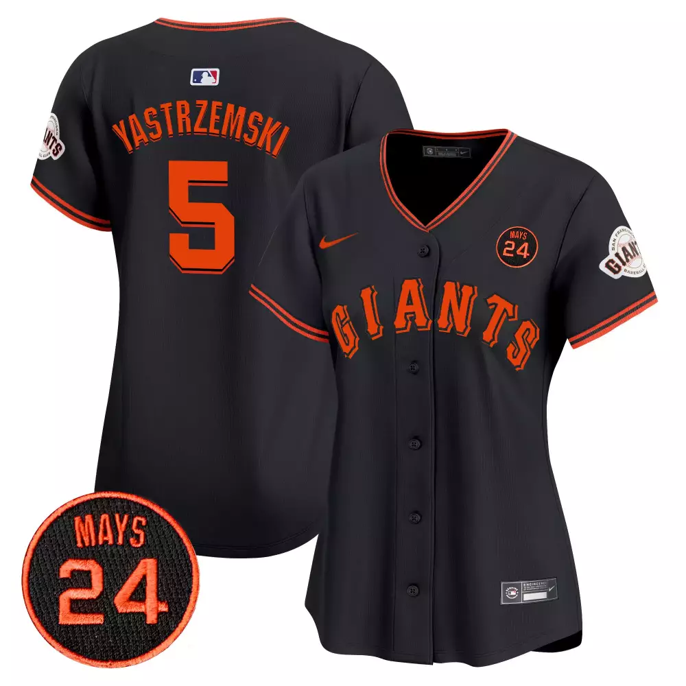 Mike Yastrzemski Black Women's San Francisco Giants 2024 Willie Mays Patch Jersey V3 | All Stitched Vapor Premier | For Men, Women & Youth