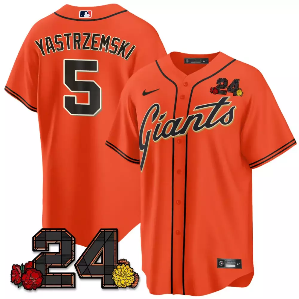 Yastrzemski San Francisco Giants 2024 Willie Mays Patch Orange Jersey V2 | Vapor Premier Limited Edition | Fan Gear for Men, Women & Youth
