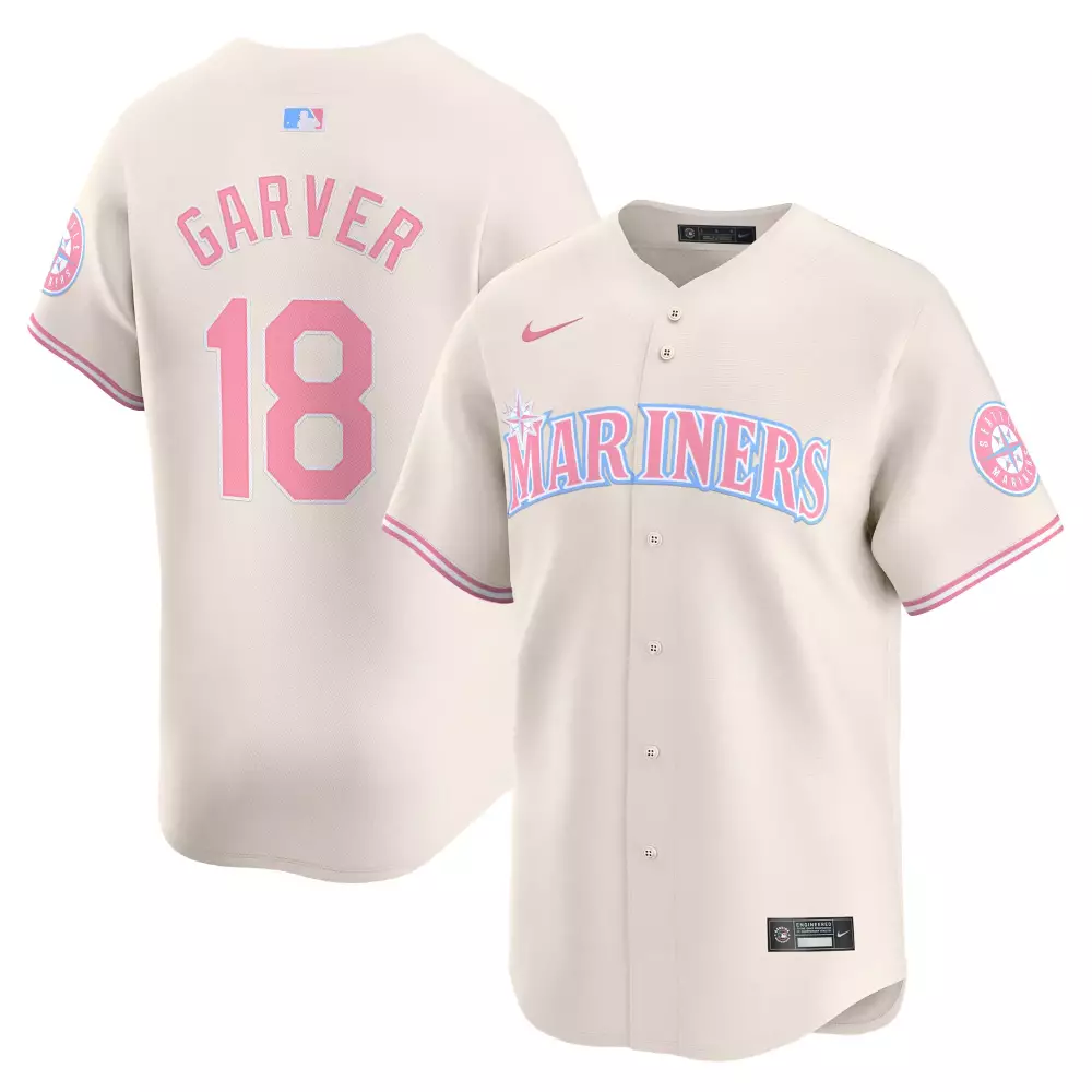 Mitch Garver Cream Unisex Bubblegum Pink Jersey | 2023 Vapor Premier | Stitched | Limited Edition Fan Gear for Men, Women & Youth