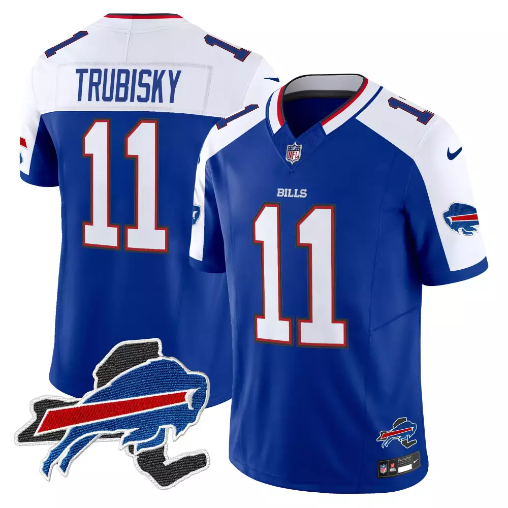 Mitchell Trubisky Royal Alternate Men's Buffalo Bills New York Patch Vapor Limited Jersey | Stitched Style | Fan Gear for Game Day | For Men, Women & Youth