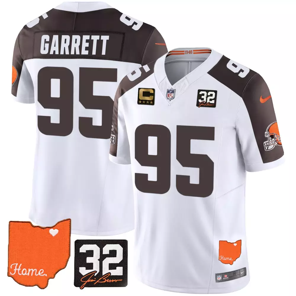Myles Garrett Inverted Men's Cleveland Browns Jim Brown Memorial Jersey V2 | Stitched Fan Gear for Men