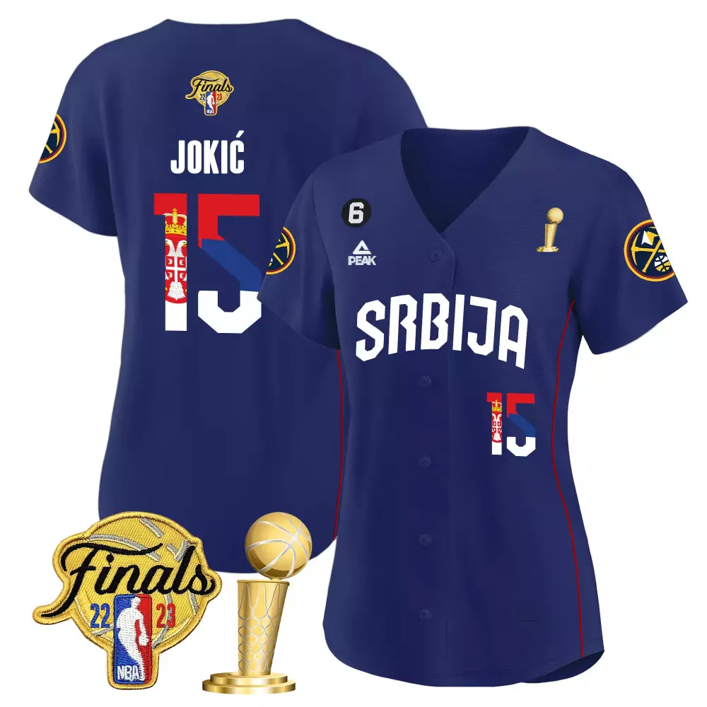 Nikola Jokic Denver Nuggets 2023 Finals Champions Jersey | Navy Stitched | Replica Fan Gear for Men, Women & Youth