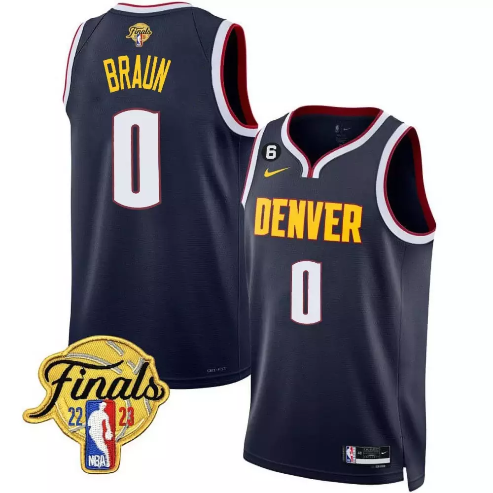 Youth Christian Braun Denver Nuggets Navy Jersey | NBA Finals Patch | All Stitched Fan Gear for Kids