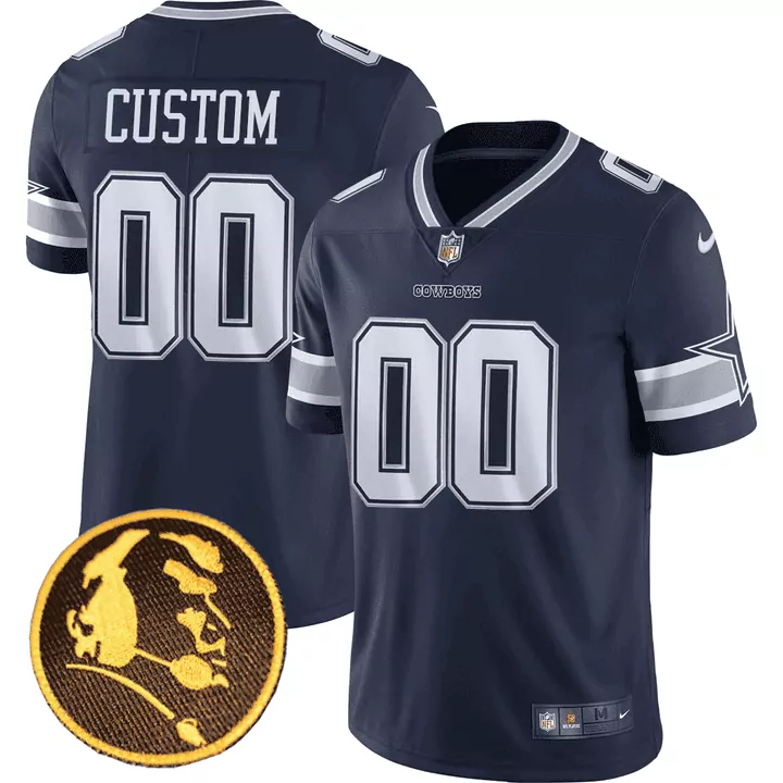 John Madden Honoring Patch Dallas Cowboys Navy Youth Jersey | Custom Stitched Fan Gear | For Men, Women & Youth