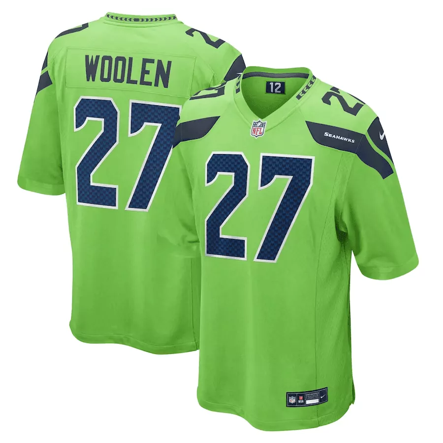 Tariq Woolen Seattle Seahawks Neon Green Youth Jersey | All Stitched | Fan Gear for Young Fans | For Men, Women & Youth