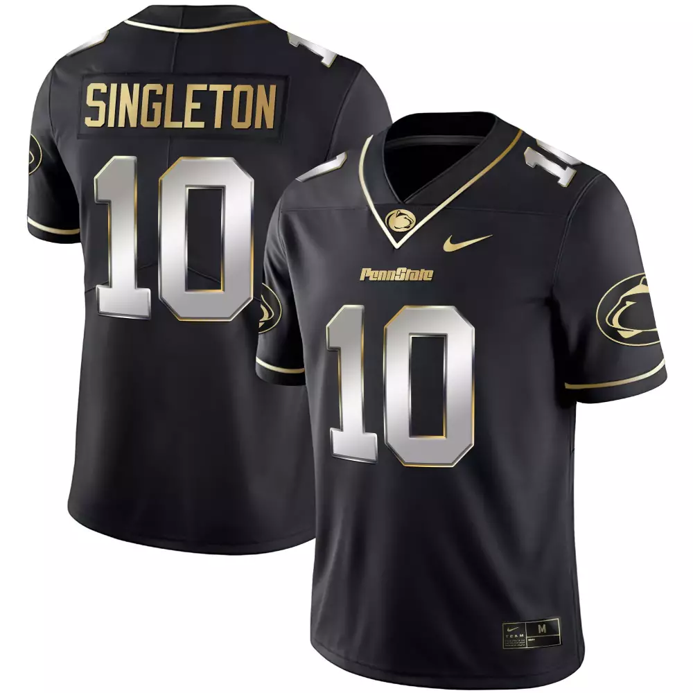 Nicholas Singleton Penn State Nittany Lions Black Limited Gold Vapor Jersey | All Stitched | Limited Edition Fan Gear | For Men, Women & Youth