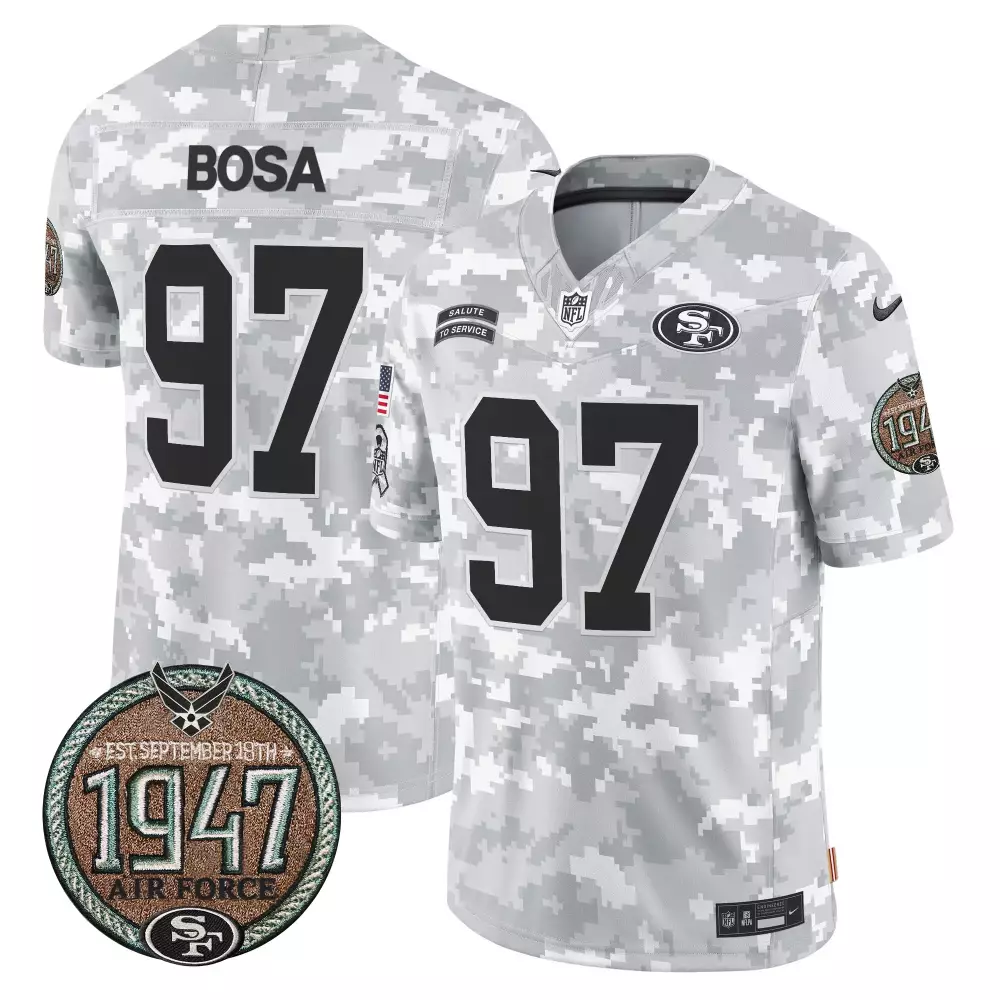 Nick Bosa San Francisco 49ers Salute to Service Vapor Jersey | Air Force | Men's Limited Edition | For Men, Women & Youth