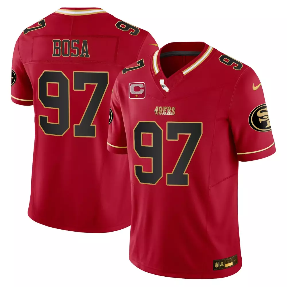Nick Bosa San Francisco 49ers 2024 Gold Vapor Men's Jersey | Scarlet Limited Edition | Fan Gear for Men, Women & Youth