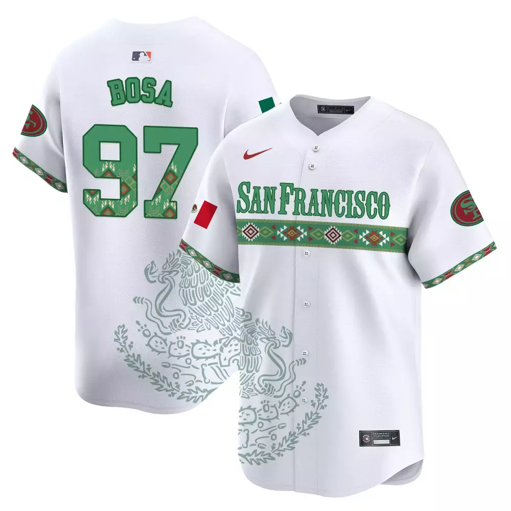Nick Bosa White Men's 49ers Mexico Vapor Premier Limited Jersey | Printed | Fan Gear for Men, Women & Youth
