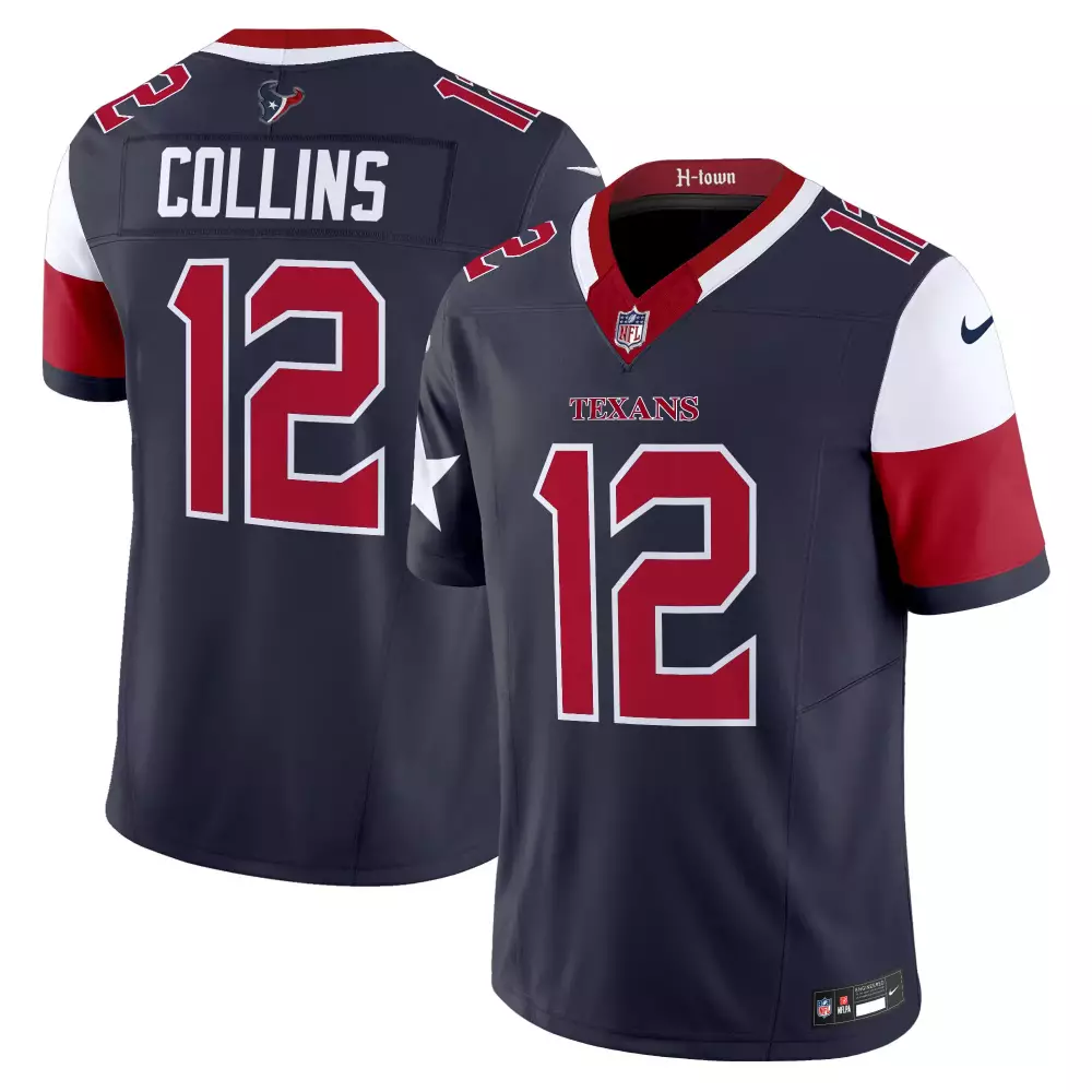 Nico Collins Men's Navy Houston Texans 2024 Vapor Limited Jersey V5 | Stitched Fan Gear | For Men, Women & Youth