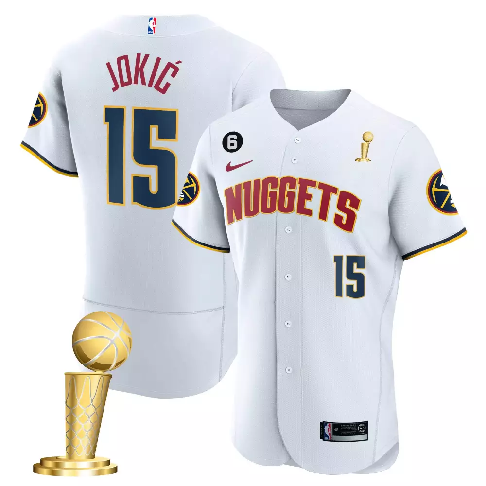 Nikola Jokic Association Youths Denver Nuggets 2023 Champions Flex Base Jersey | Stitched | Fan Gear | For Men, Women & Youth