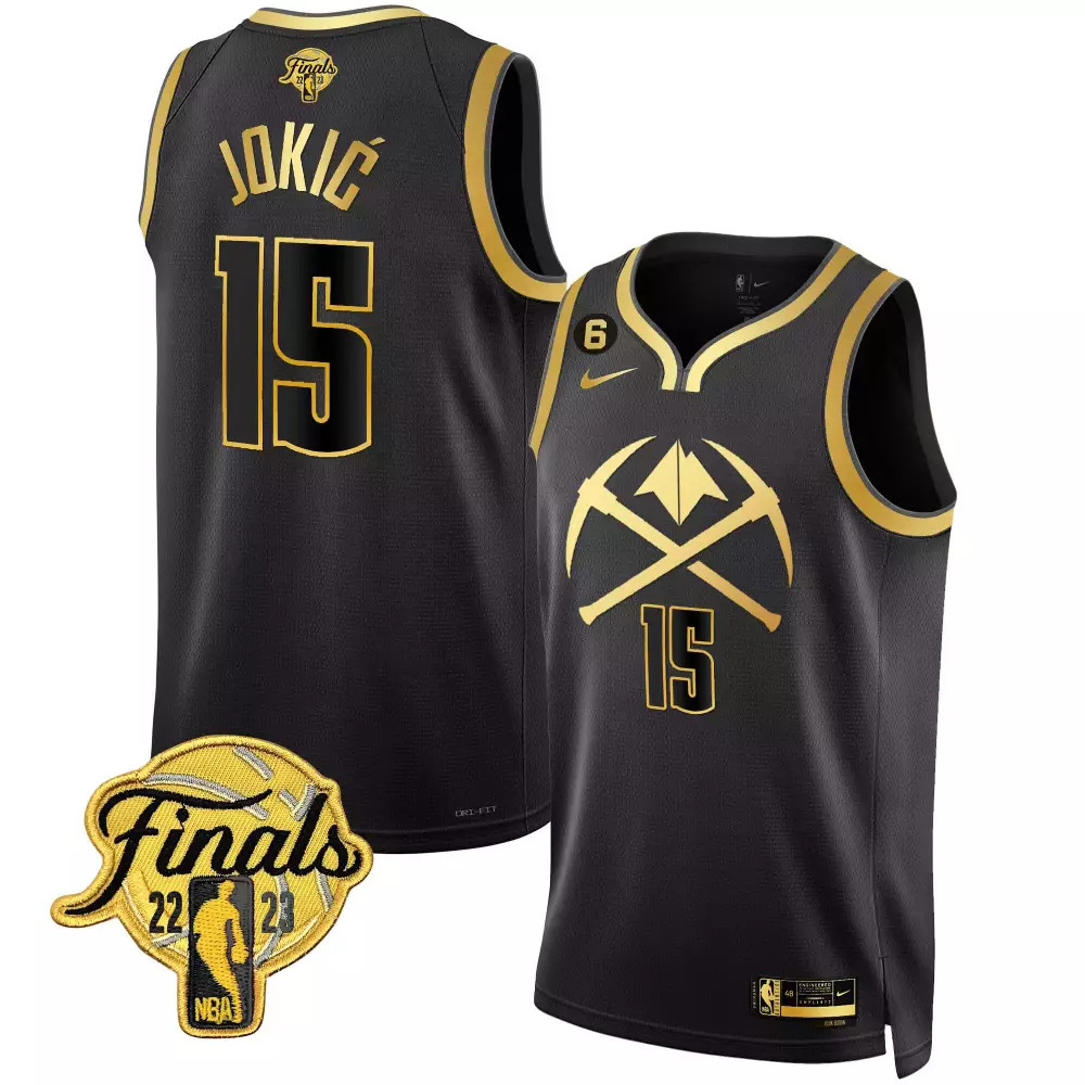 Nikola Jokic 2023 Finals Patch Gold Special Jersey V2 | Stitched Fan Gear | Limited Edition for Men, Women & Youth