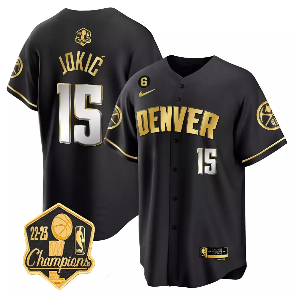 Nikola Jokic Black Limited 2023 Champions Limited Patch Cool Base Jersey | Stitched Fan Gear | Limited Edition for Men, Women & Youth