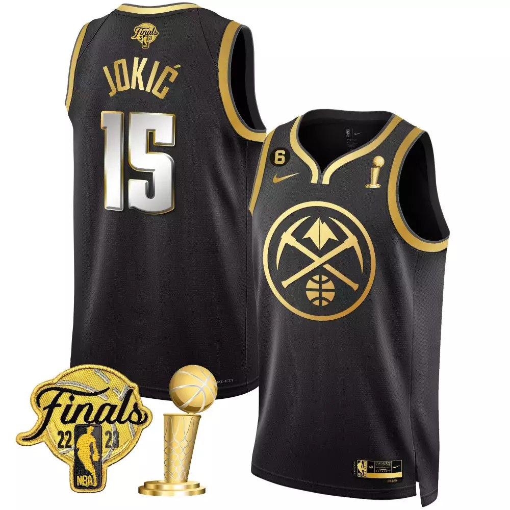 Nikola Jokic Black Limited 2023 Finals Champions Patch Gold Special Jersey | Stitched Fan Gear | Limited Edition for Men, Women & Youth