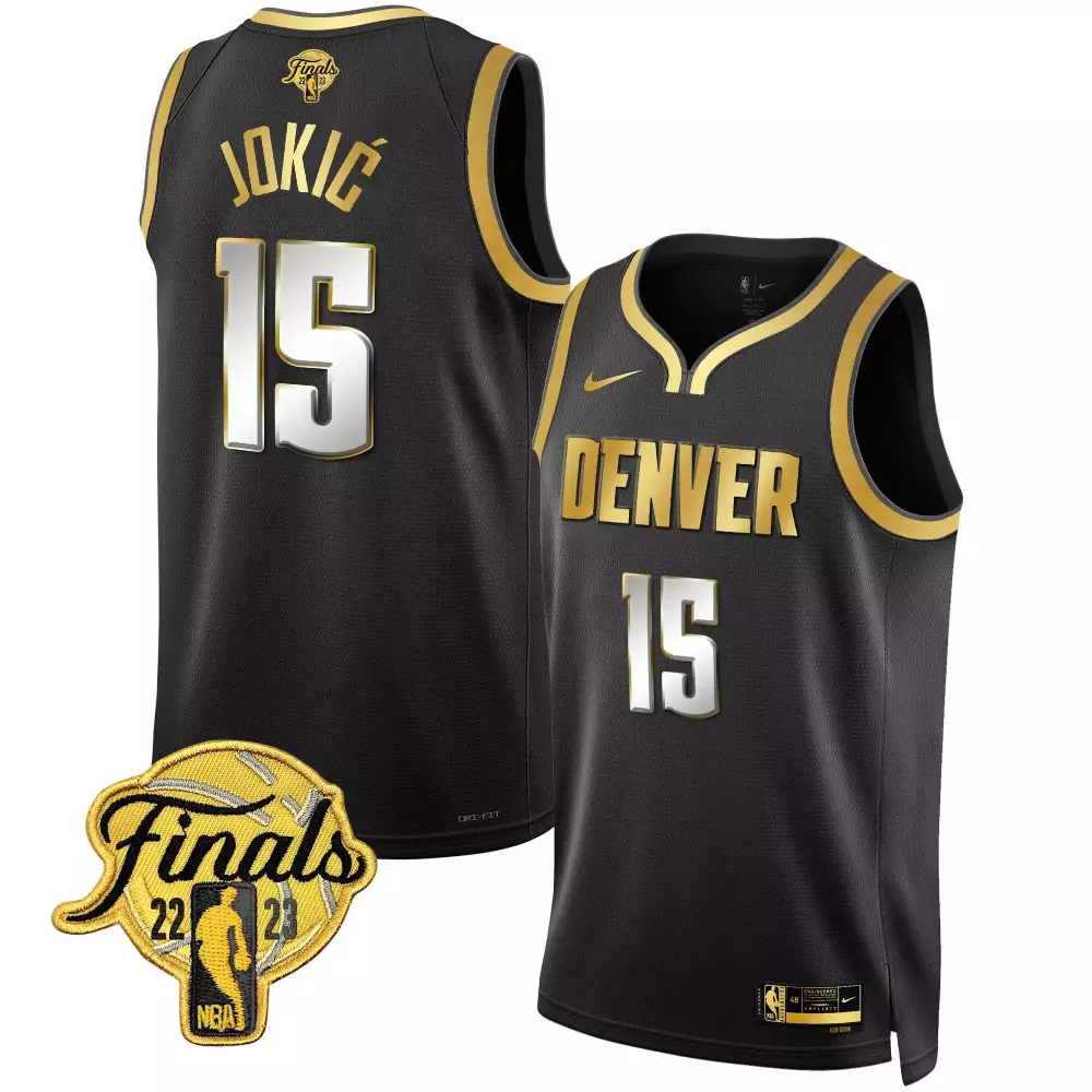Nikola Jokic Black Limited Jersey | 2023 Finals Patch Collection V2 | Stitched Fan Gear for Men, Women & Youth
