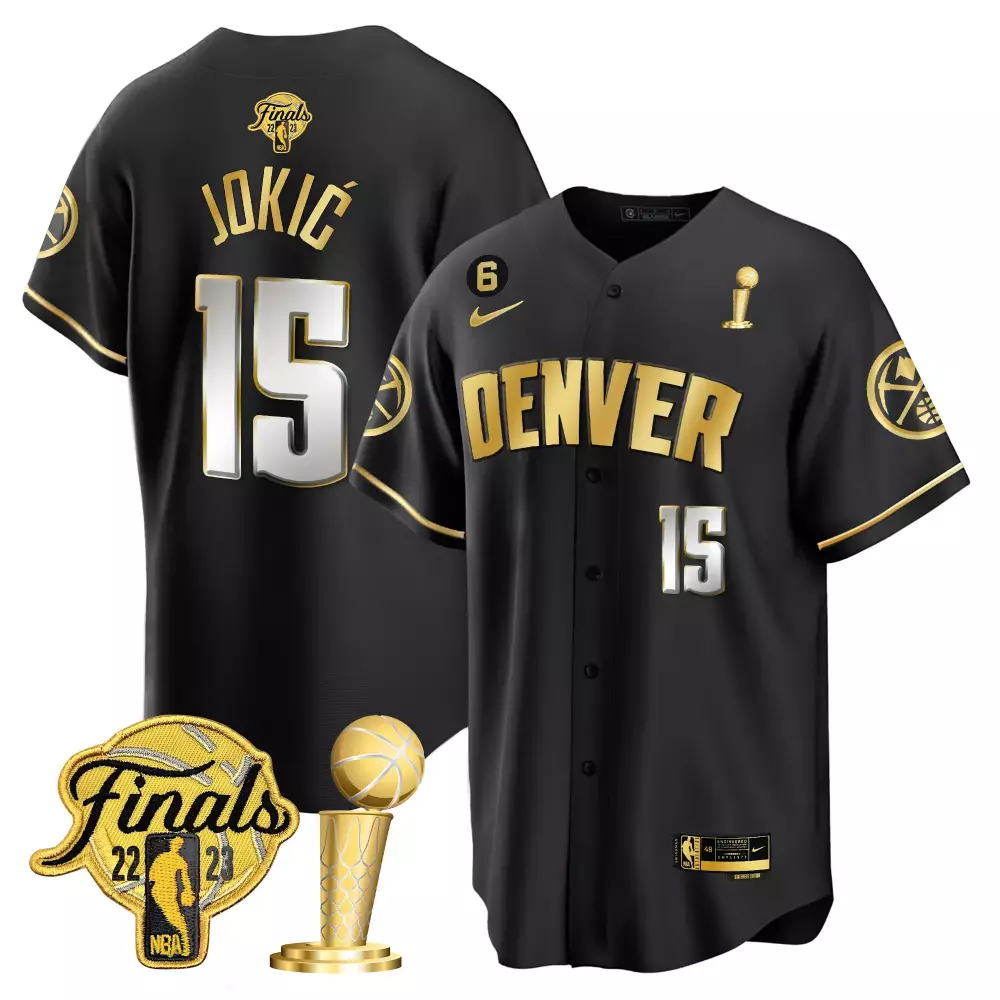 Nikola Jokic Black Limited Youth Jersey | 2023 Finals Champions Patch Cool Base | Stitched Fan Gear for Men, Women & Youth
