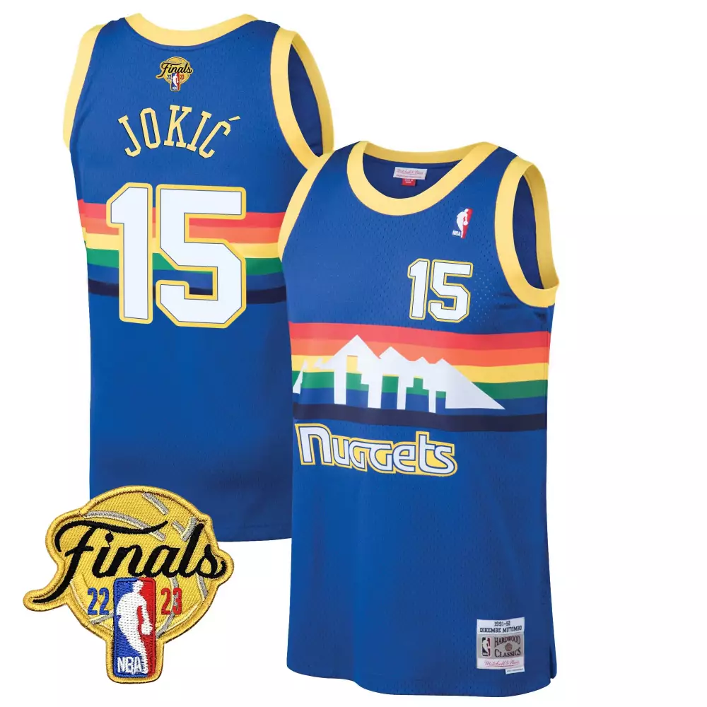 Nikola Jokic Blue Classic Jersey | 2023 Finals Patch Collection V2 | Stitched Fan Gear for Men, Women & Youth